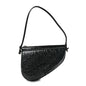 Christian Dior Patent Oblique Embossed Saddle Boxy Bag Black