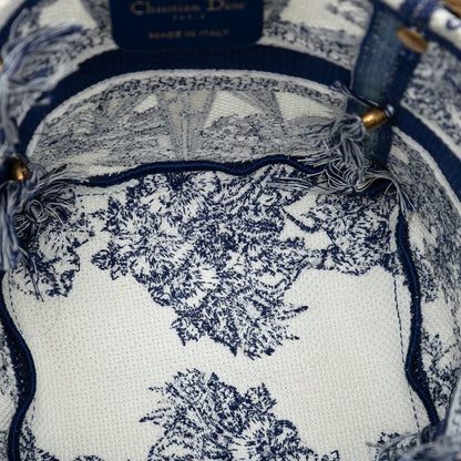 Blue Dior Canvas Embroidered Reve D Infini D Bubble Bucket Bag