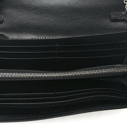Fendi X MARC JACOBS Nappa Vitello King Logo Print Continental Wallet On Chain White Black