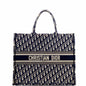 CHRISTIAN DIOR Large Book Oblique Embroidered Canvas Tote Bag Multicolor