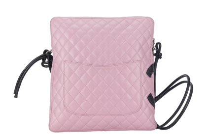 Chanel CAMBON SHOULDER BAG (910xxxx) PINK CALF LEATHER SILVER HARDWARE WITH