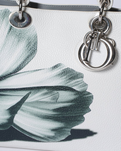 Christian Dior White Floral Lady Dior Bag Limited Edition