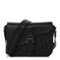 Christian Dior Oblique Jacquard Grained Calfskin Small Saddle Messenger Bag Black Oblique Monogram