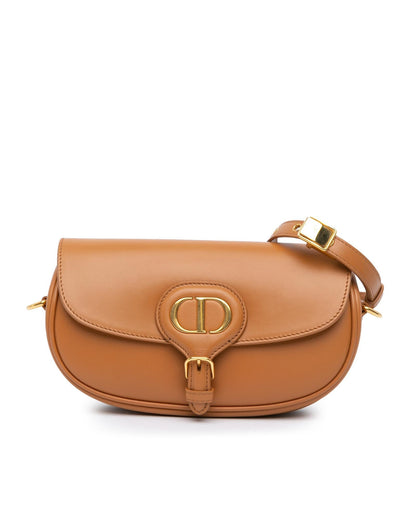 Leather East West Crossbody Bag with Buckle Closure