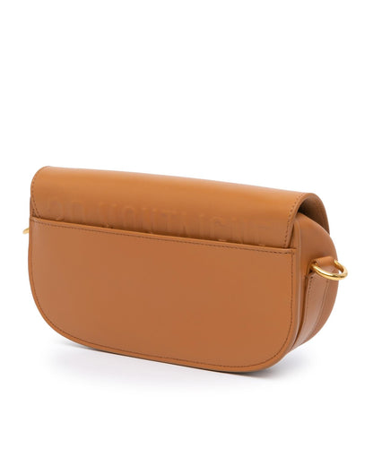Leather East West Crossbody Bag with Buckle Closure