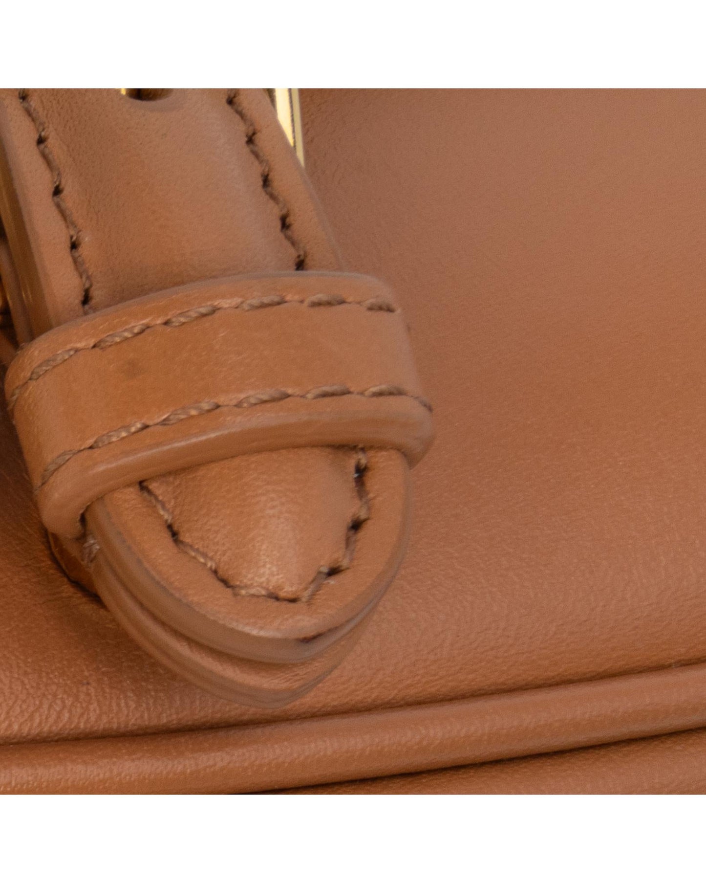 Leather East West Crossbody Bag with Buckle Closure
