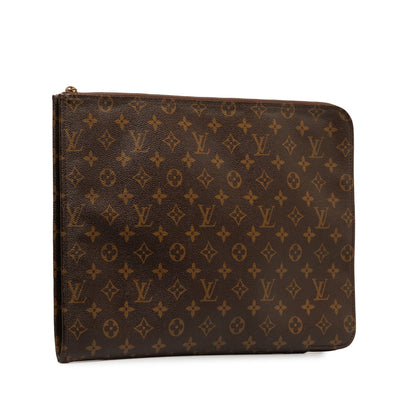 Brown Louis Vuitton Monogram Poche Documents Portfolio Business Bag