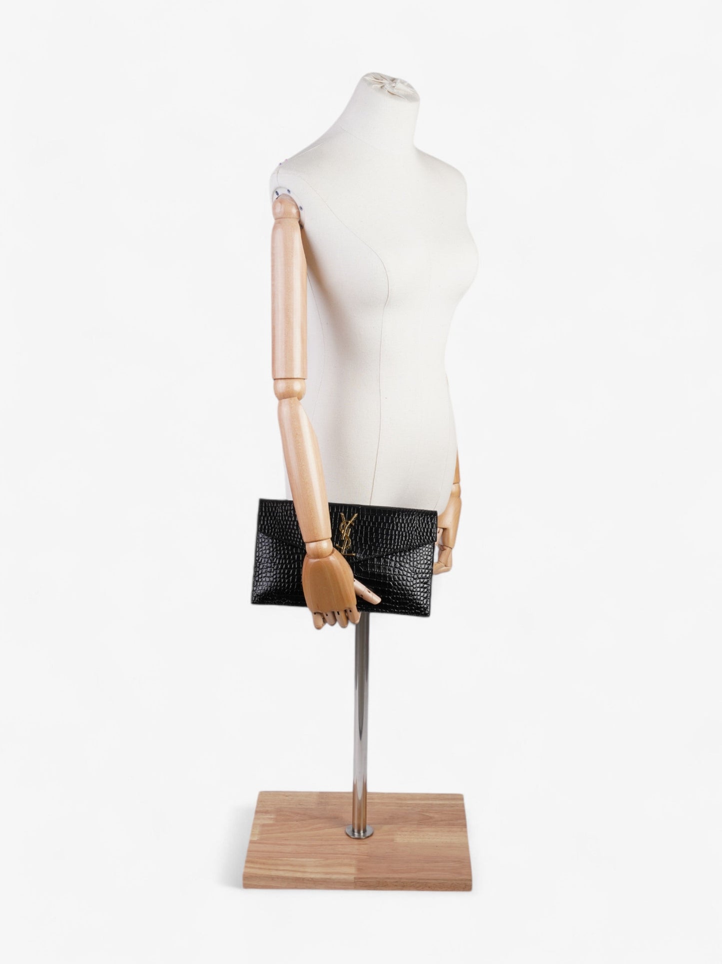 Saint Laurent Uptown Leather Black Clutch