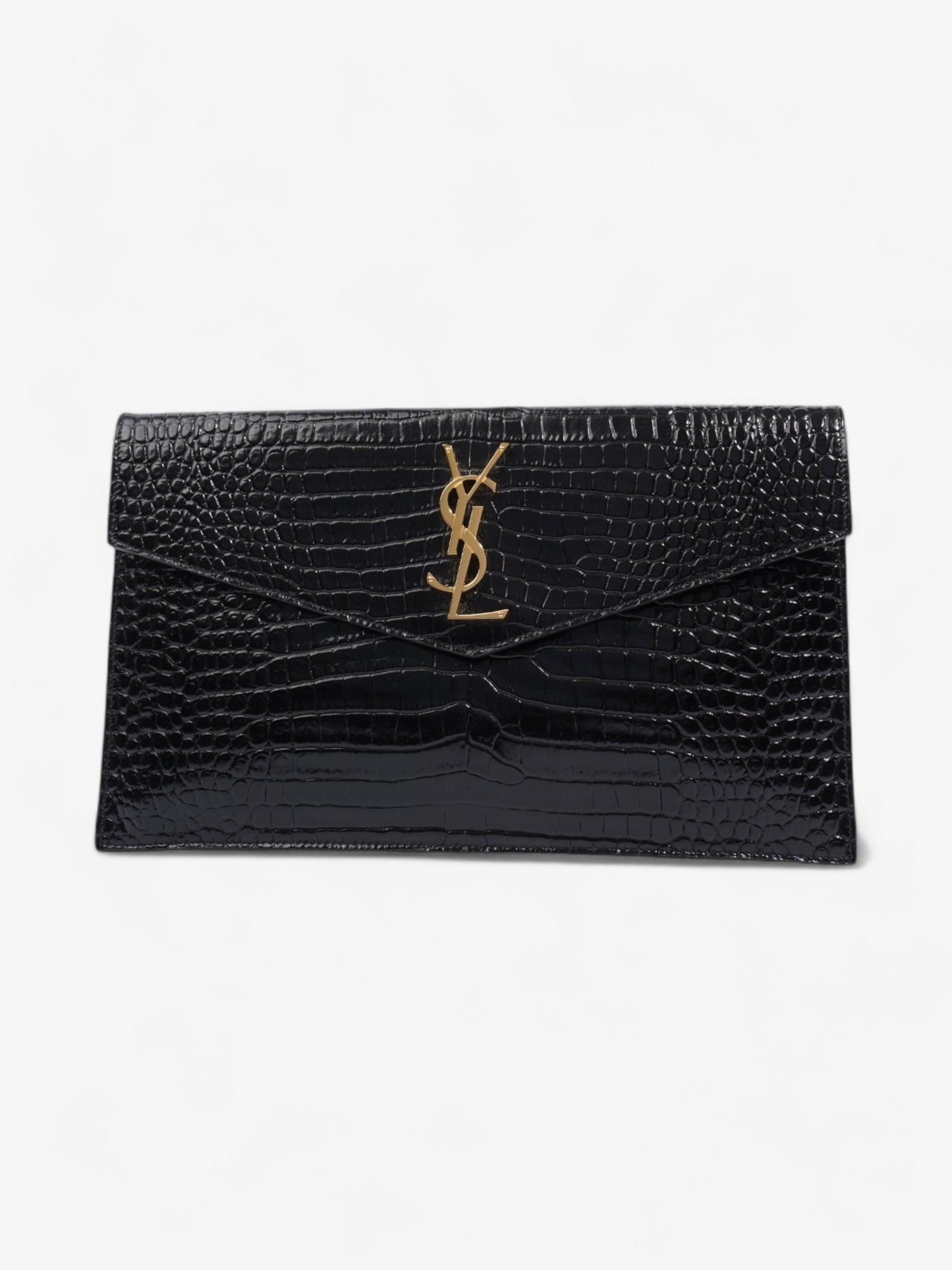 Saint Laurent Uptown Leather Black Clutch