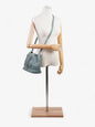 Chanel Pleated Drawstring Light Blue Leather