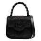 Versace La Medusa Crystal Mini Top Handle Tote Crossbody Black Silk