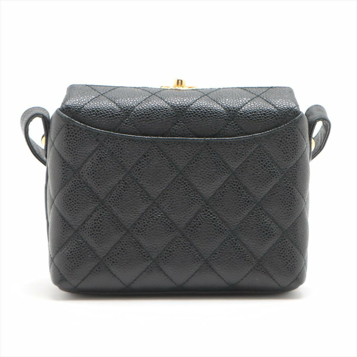 Chanel Black Gold Carved Buckle Box Bag