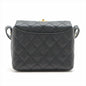 Chanel Black Gold Carved Buckle Box Bag