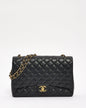 Chanel Black Caviar Leather Maxi Double Flap Bag GHW