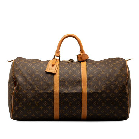 Brown Louis Vuitton Monogram Keepall 55 Travel Bag