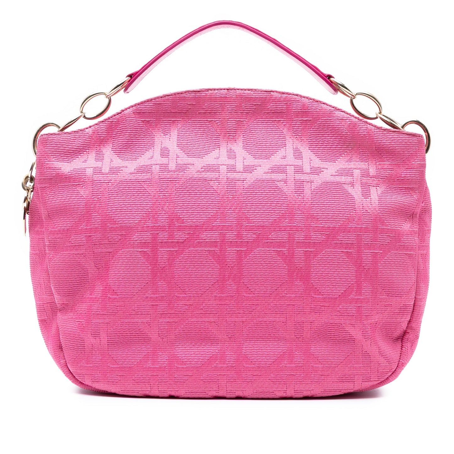 Pink Dior Canvas Cannage Hobo Bag