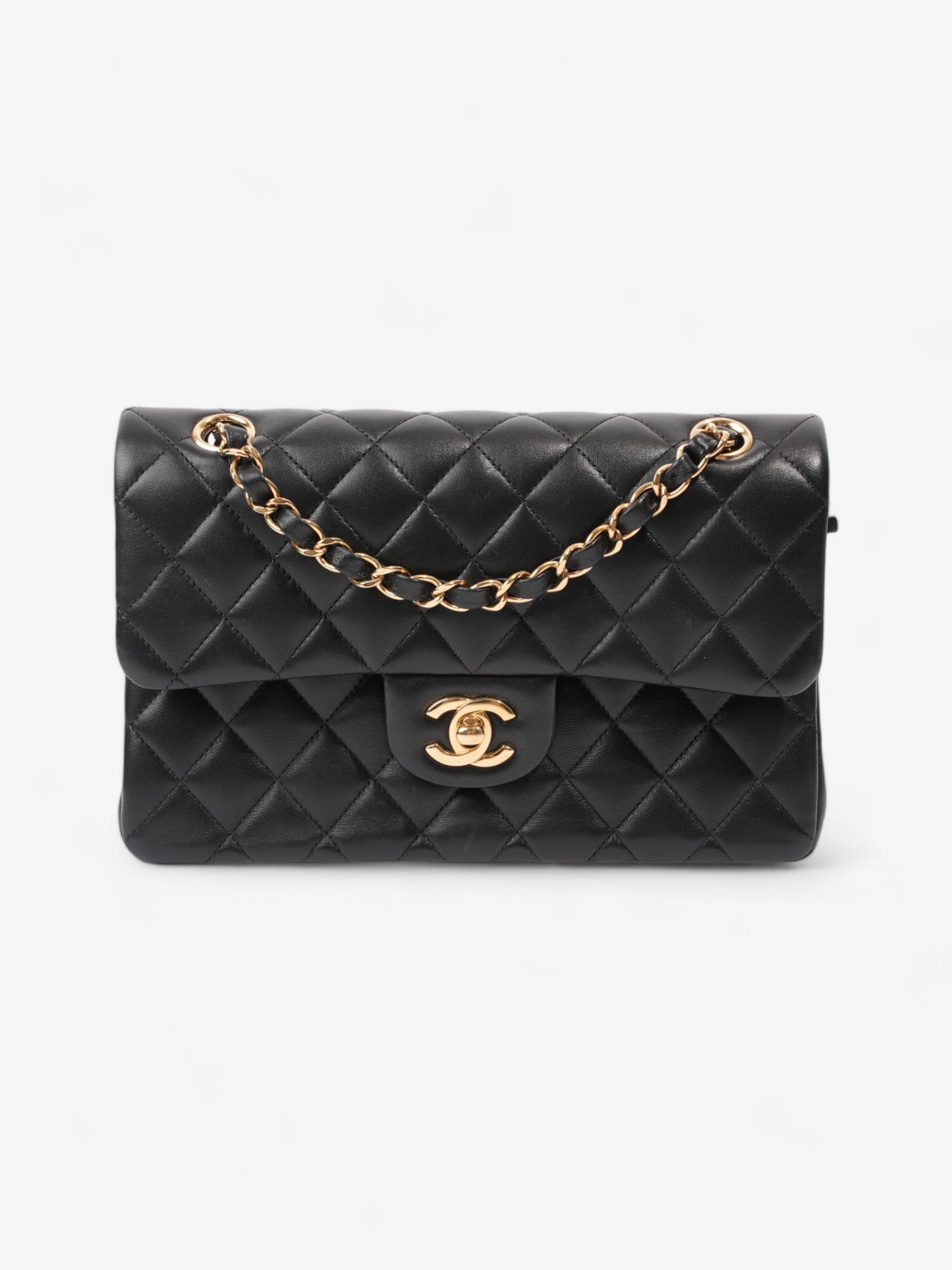Chanel Classic Double Flap Black Lambskin Leather Small