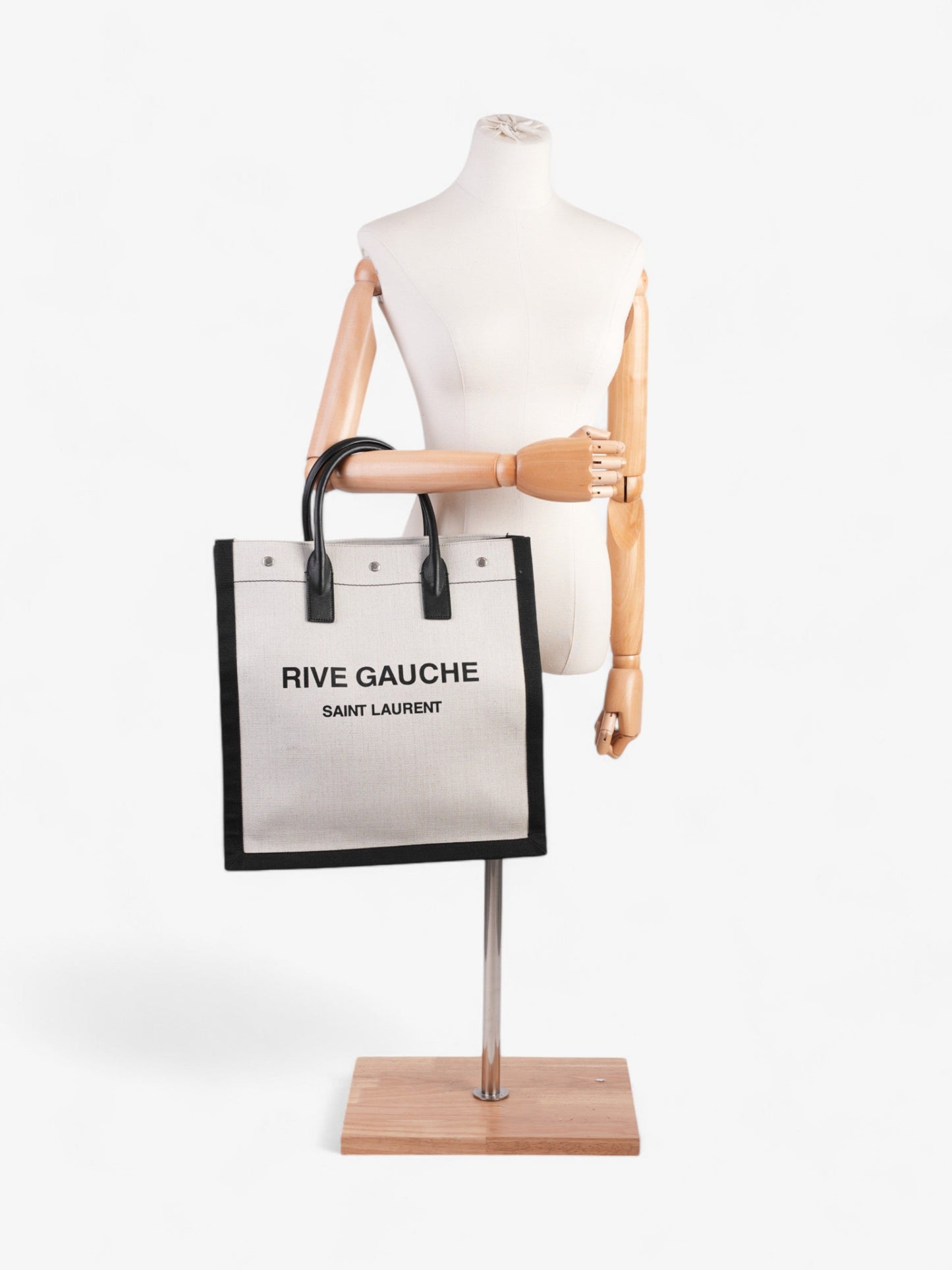 Saint Laurent Canvas Black Tote Bag Canvas