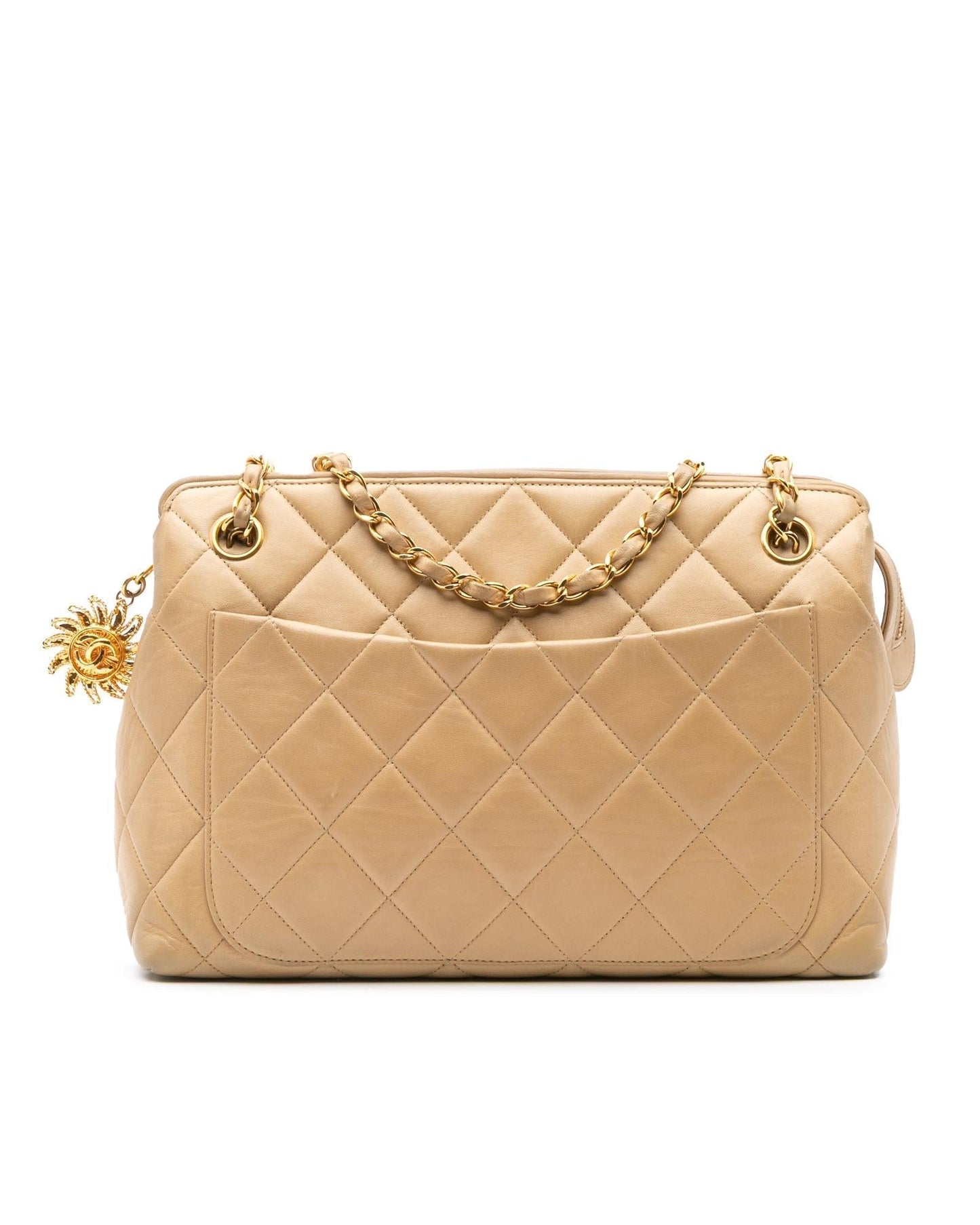 Quilted Lambskin Crossbody with Sun Charm and Chain Straps