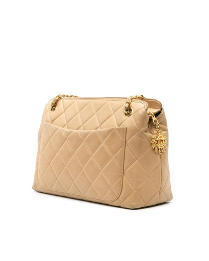 Quilted Lambskin Crossbody with Sun Charm and Chain Straps