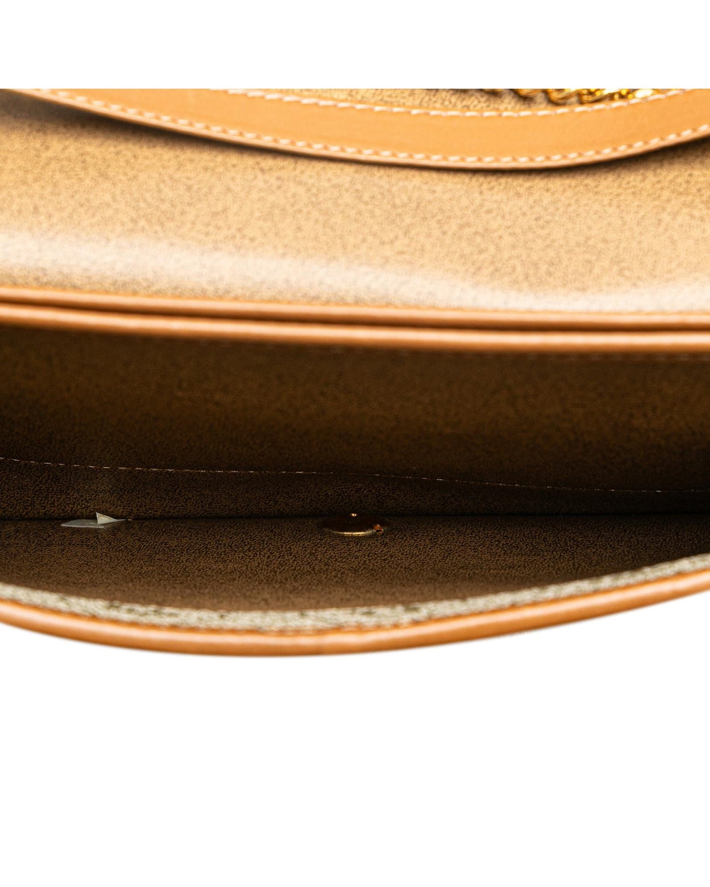 Honeycomb Coated Canvas Chain Crossbody Bag with Leather Trim