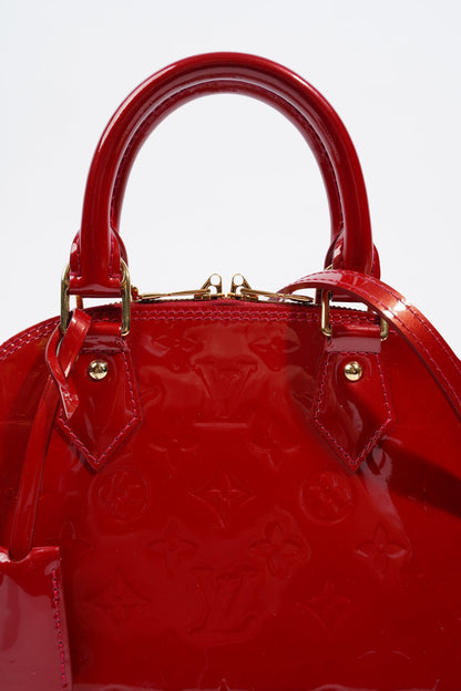 Louis Vuitton Alma BB Vernis Shoulder Bag Pomme D'Amour Vernis Leather BB