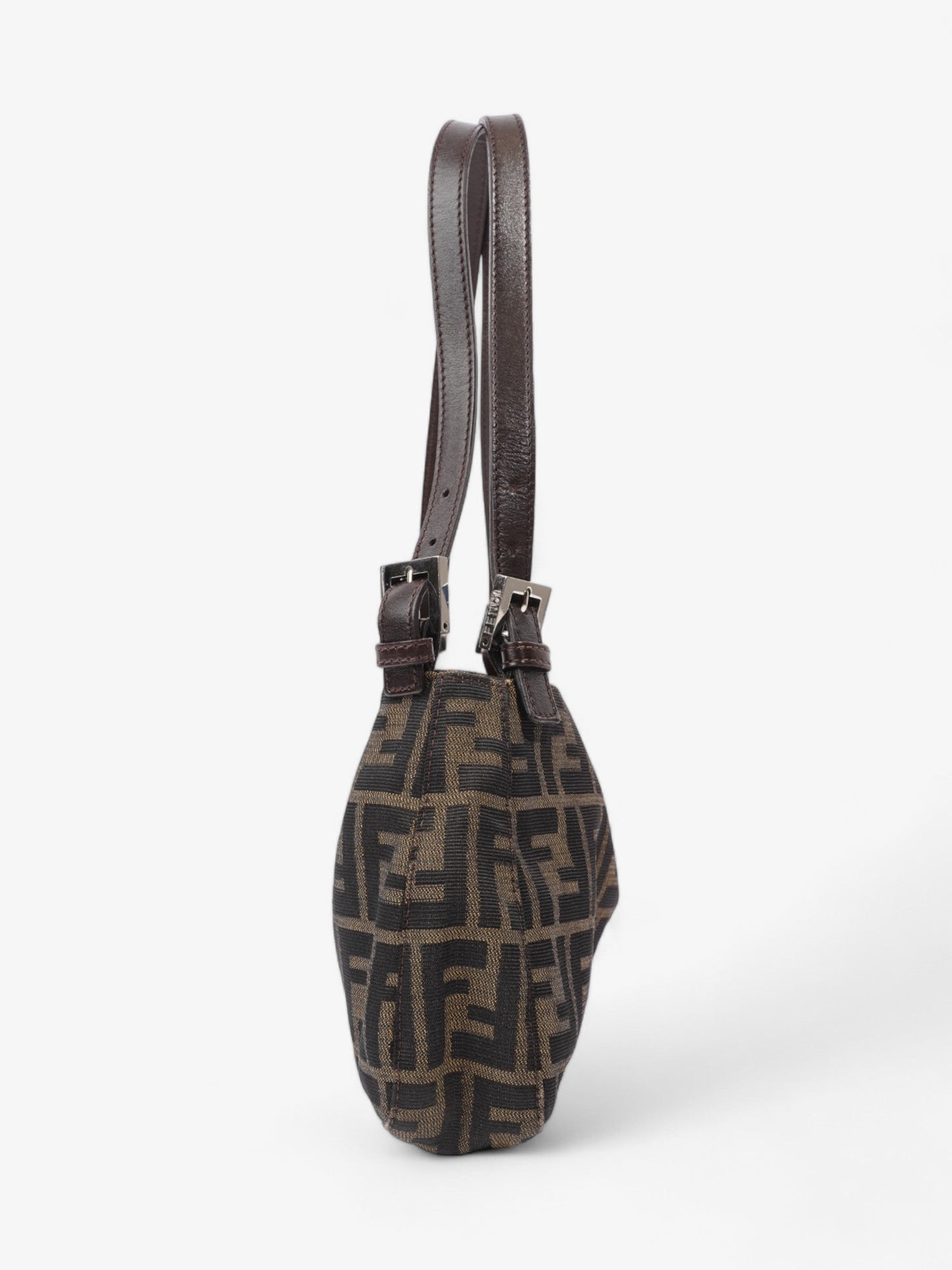 Fendi Mamma Baguette Canvas Brown Shoulder Bag