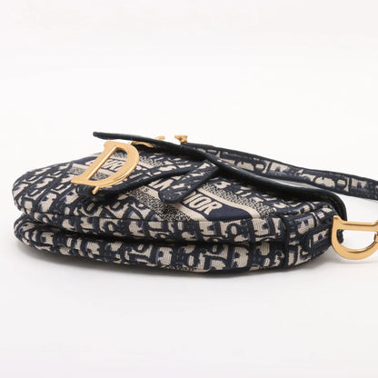 Christian Dior Blue Dior Oblique Jacquard Saddle Bag [Clearance Sale]