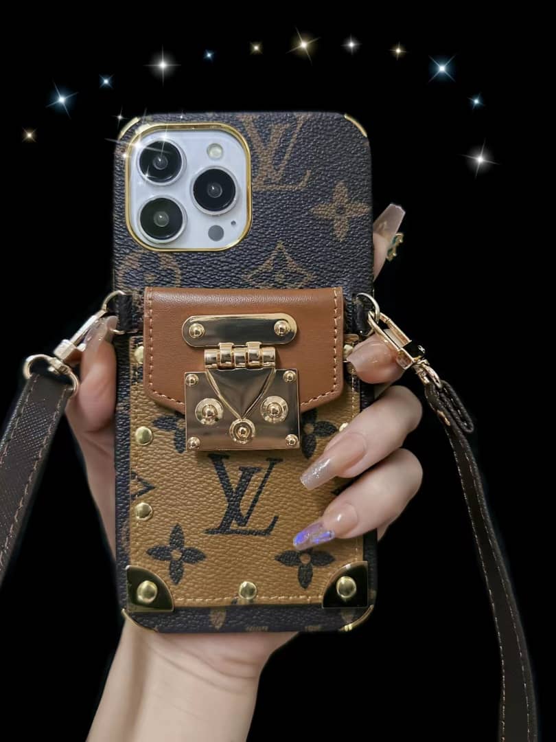 LV Phone Case Crossbody Lanyard Card Slot for iPhone