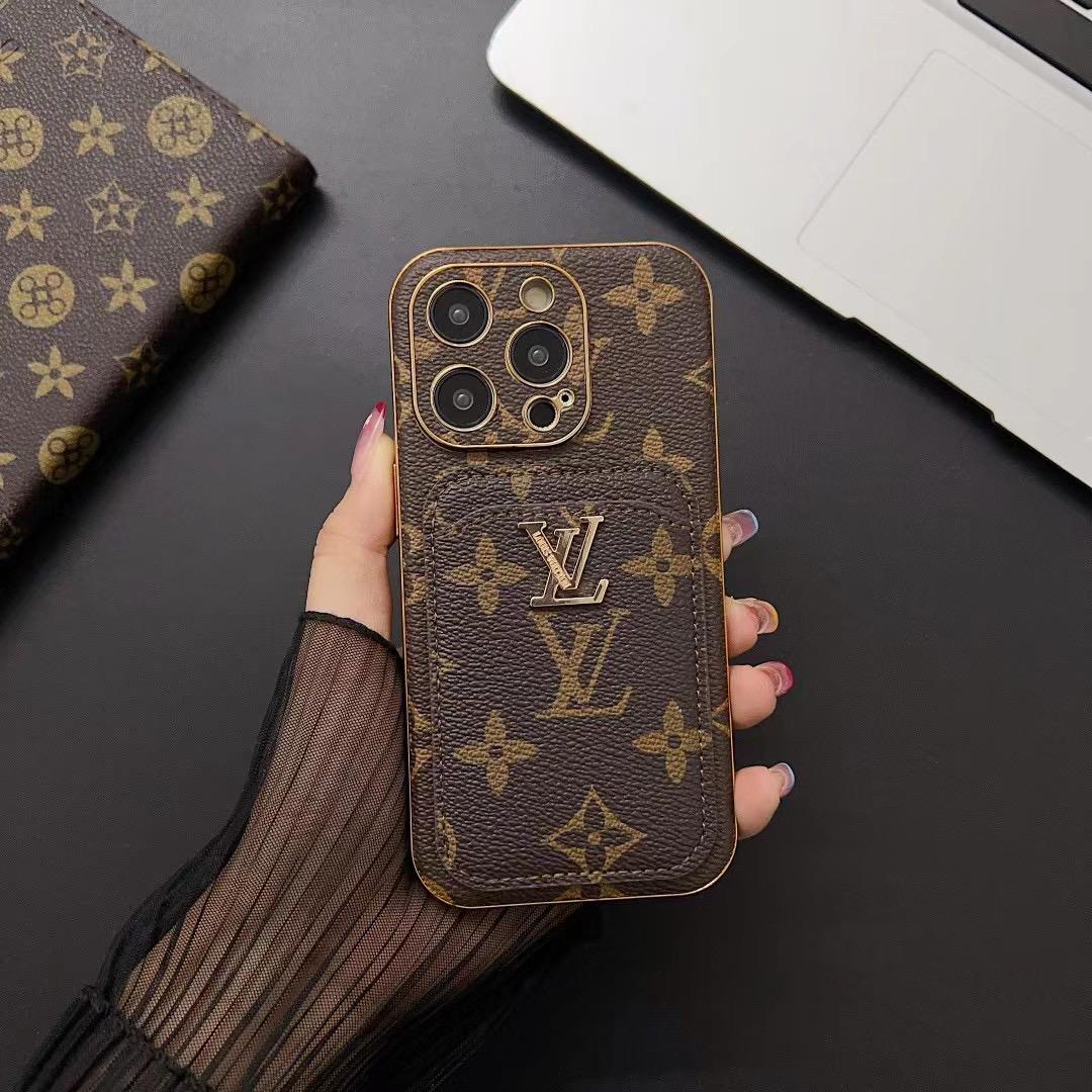 Card Holder LV Phone Case Fashion Leather for iPhone
