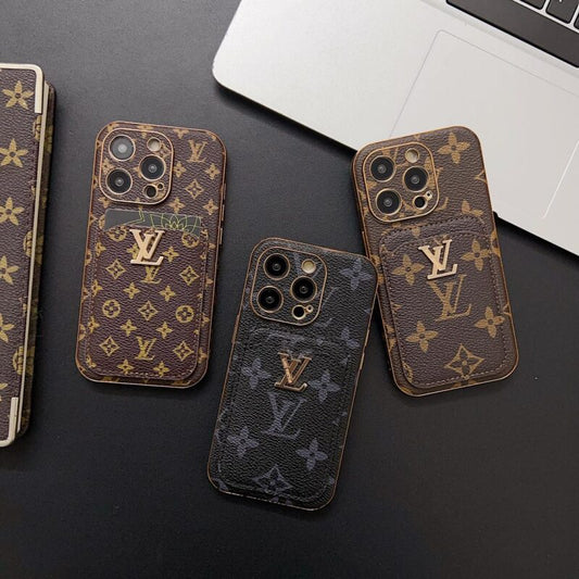 Card Holder LV Phone Case Fashion Leather for iPhone