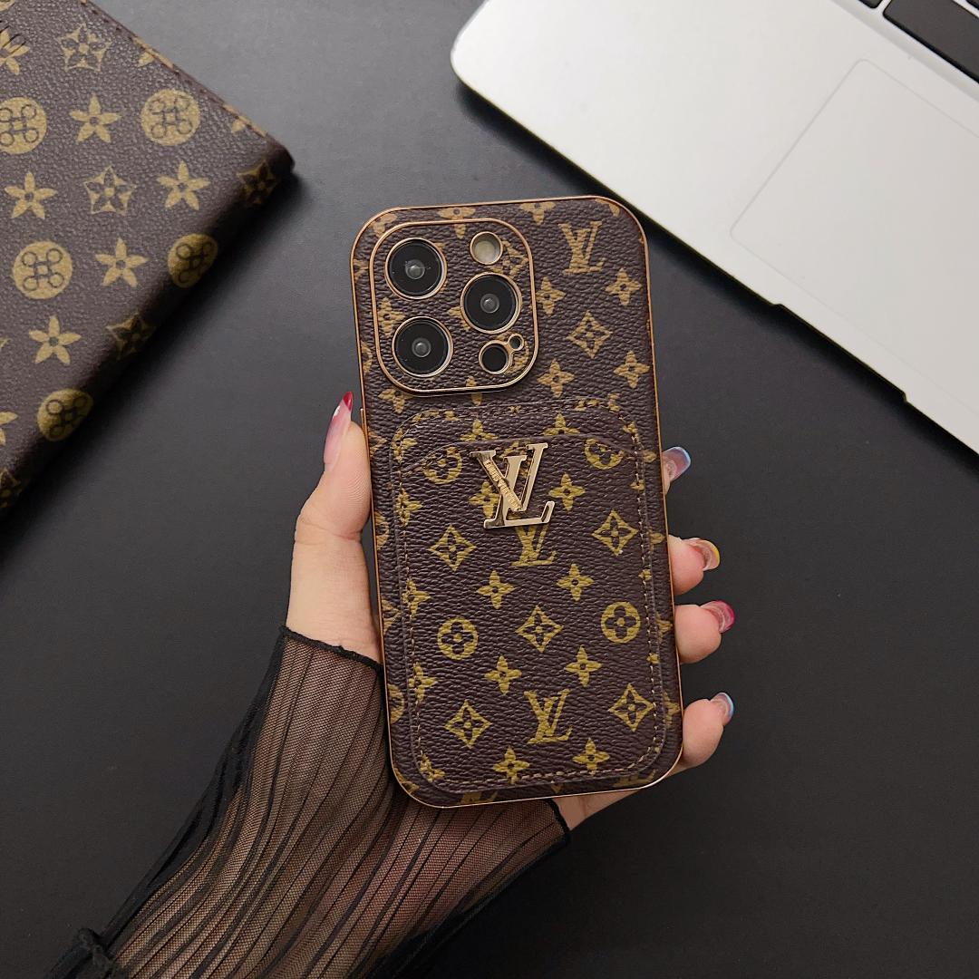 Card Holder LV Phone Case Fashion Leather for iPhone