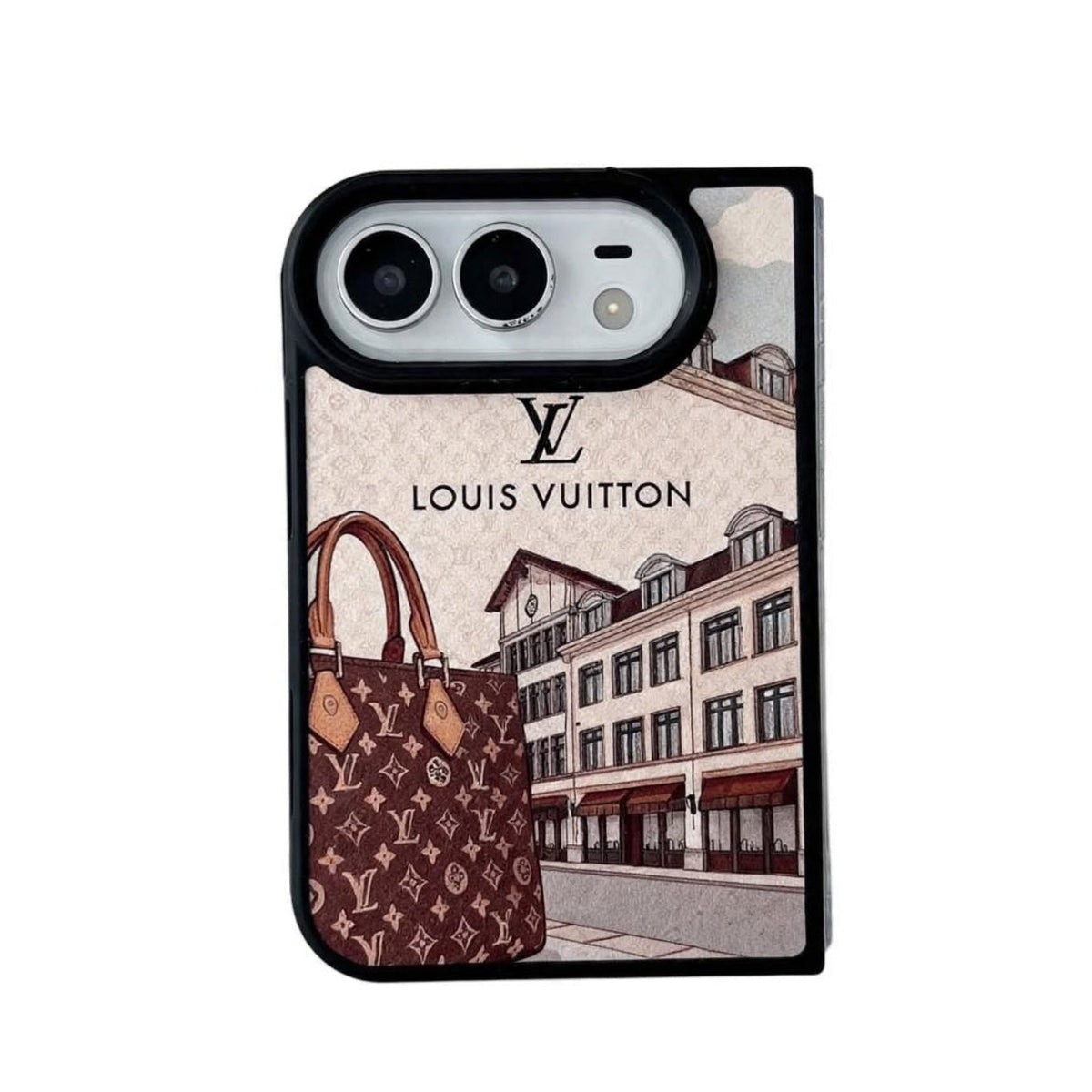 Classic LV Leather Case for iPhone Duo