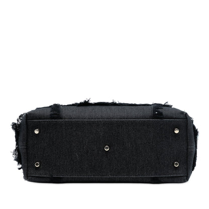 Black Dior Denim Patch D Light Satchel