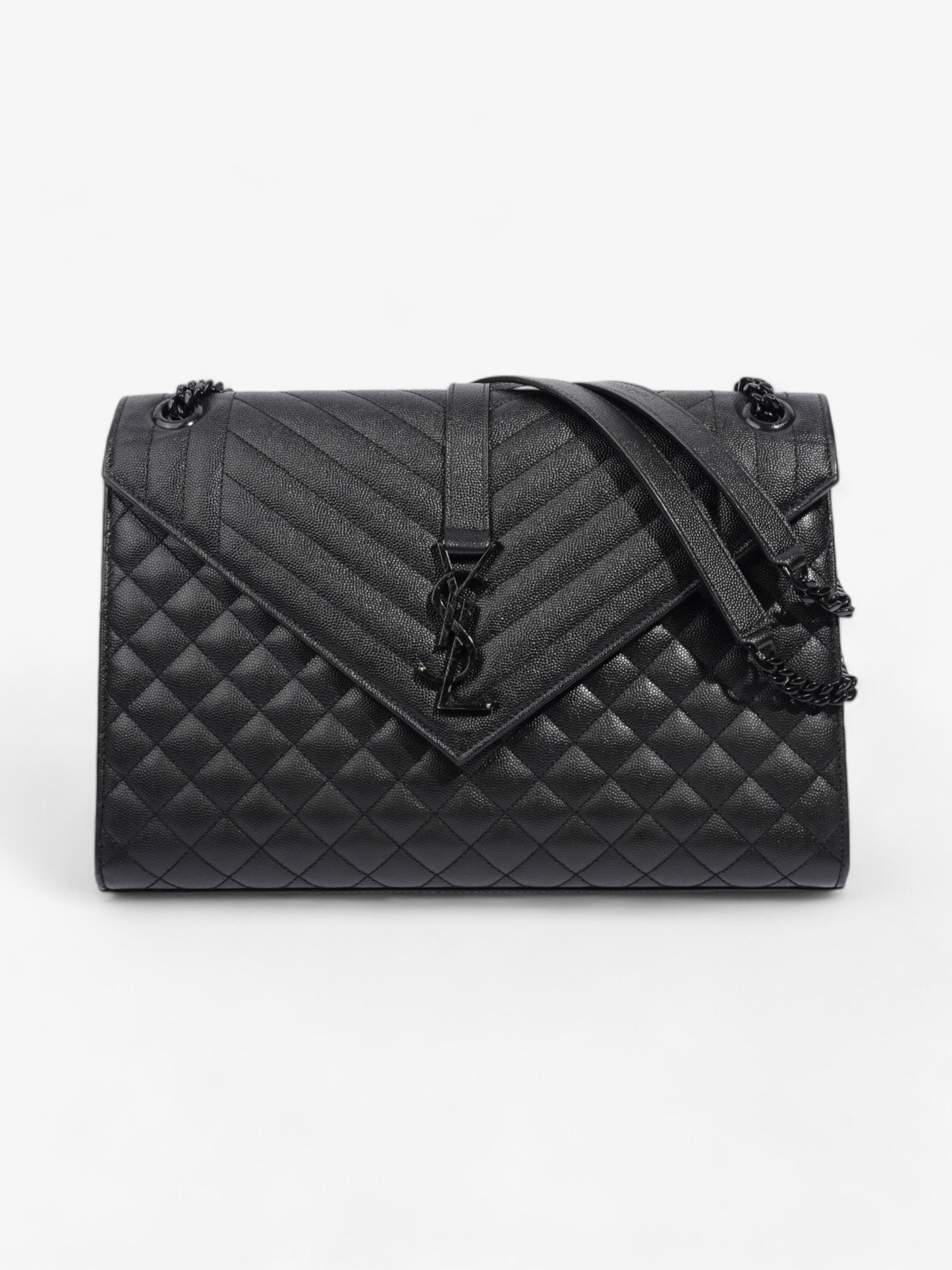 Saint Laurent Envelope Leather Black Shoulder Bag Style 27
