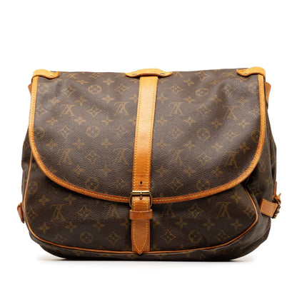 Brown Louis Vuitton Monogram Saumur 35 Crossbody Bag