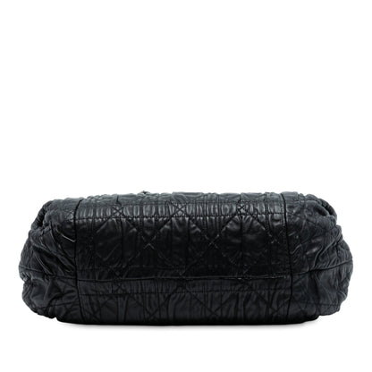 Black Dior Lambskin Cannage Gaufre Delices Shoulder Bag