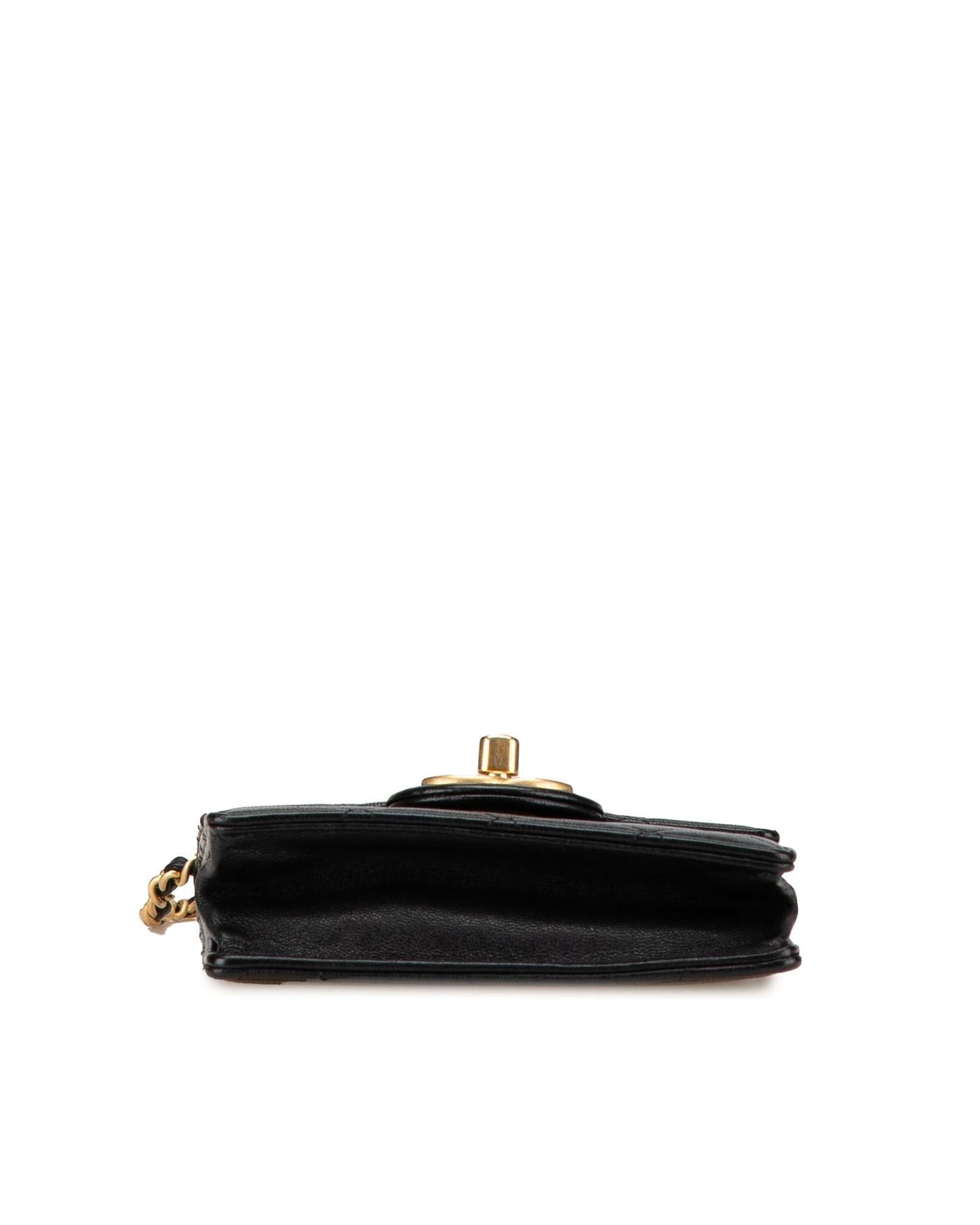 Quilted Lambskin Crossbody Bag with Pearl Chain Strap