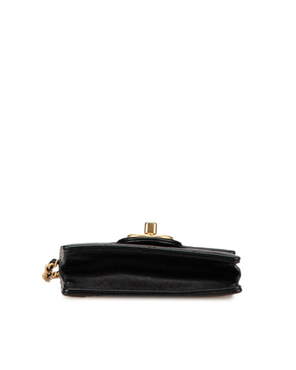 Quilted Lambskin Crossbody Bag with Pearl Chain Strap