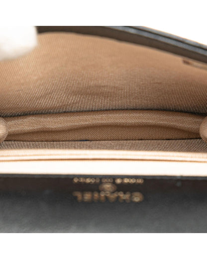 Quilted Lambskin Crossbody Bag with Pearl Chain Strap