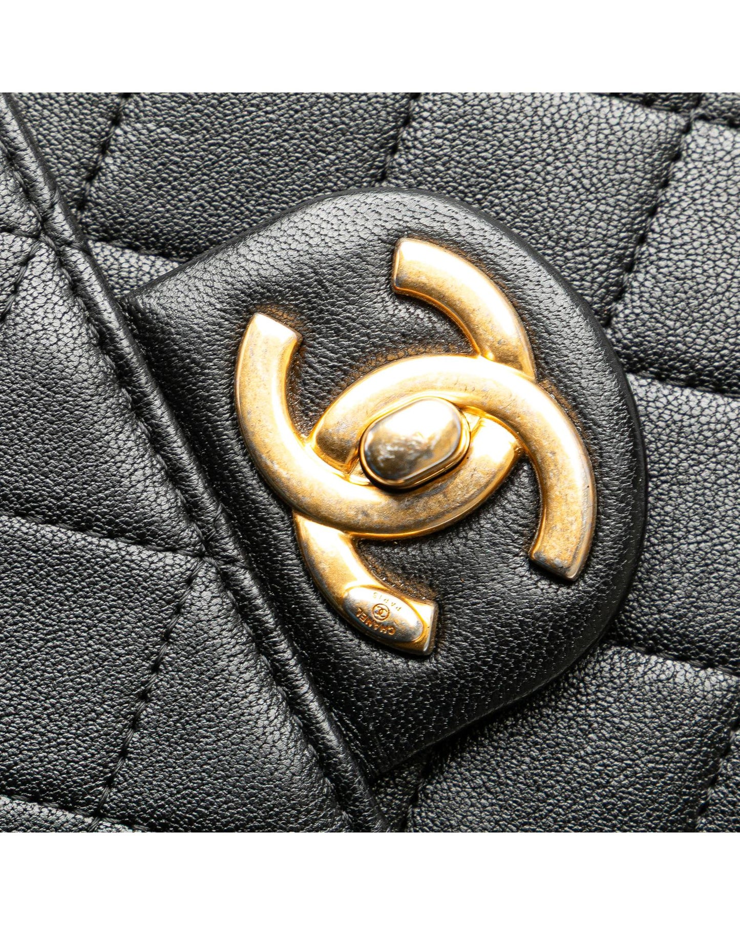 Quilted Lambskin Crossbody Bag with Pearl Chain Strap