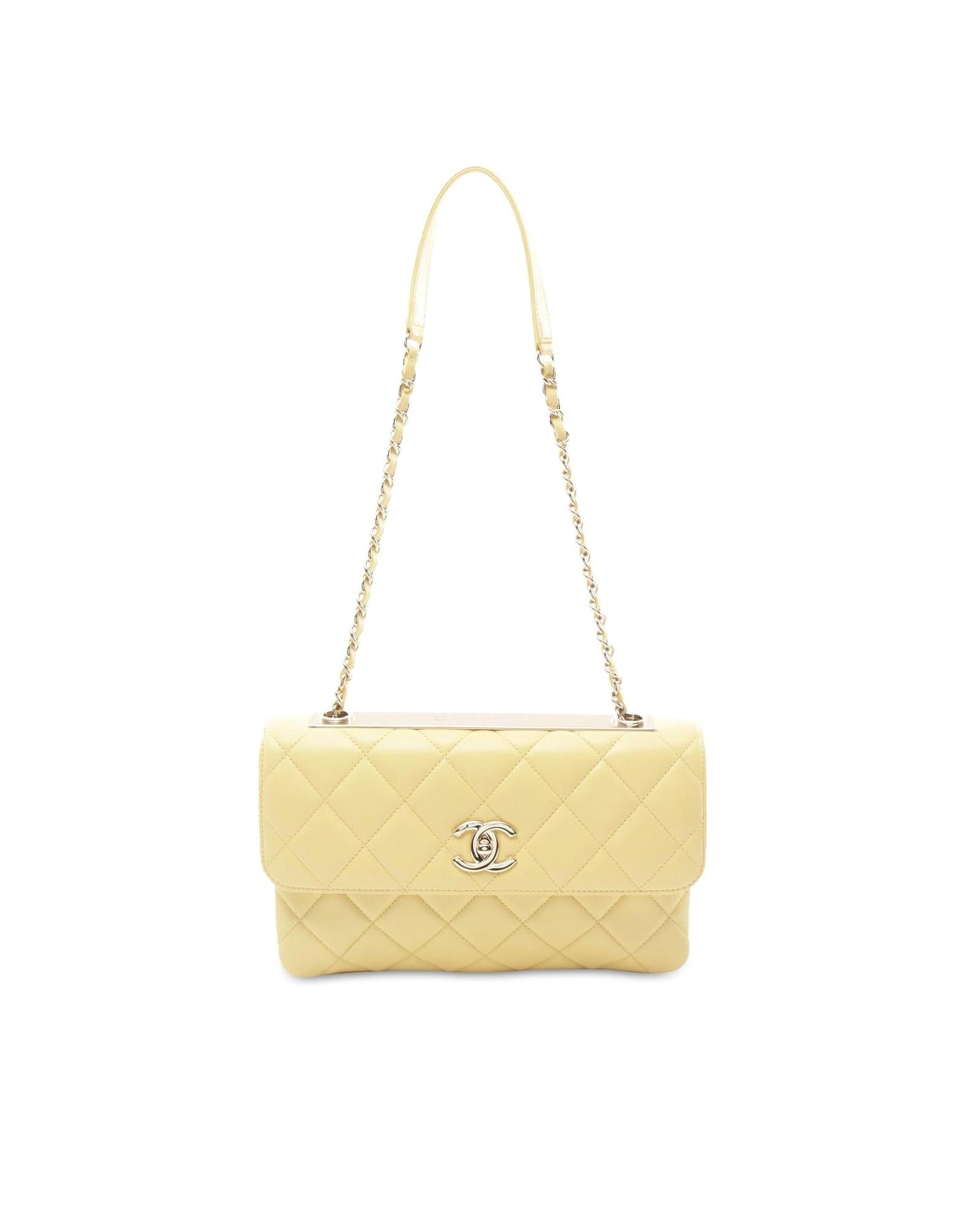 Quilted Lambskin Trendy CC Flap Crossbody Bag with Chain Straps
