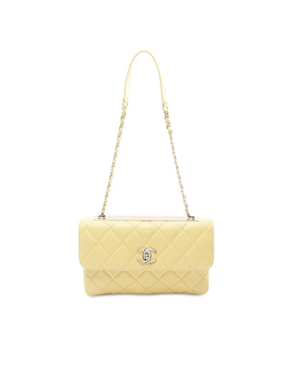 Quilted Lambskin Trendy CC Flap Crossbody Bag with Chain Straps