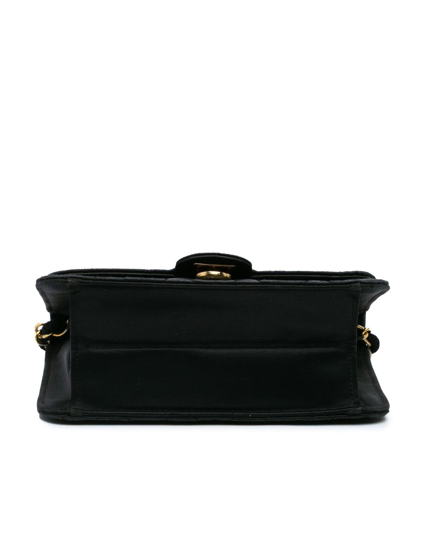 Mini Square Satin Crossbody Bag with Turn-Lock Closure
