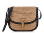 Saint Laurent Black Leather And Straw Kaia Bag