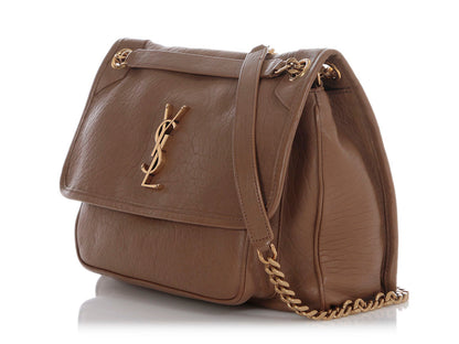 Saint Laurent Medium Brown Grained Lambskin Niki Bag