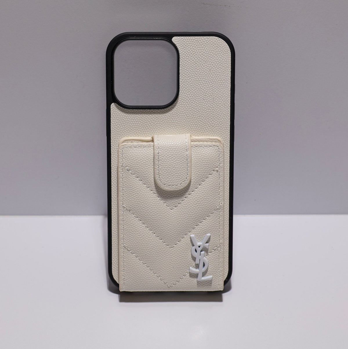 Iphone Case Ysl Leather Card Holder For 12 13 14 15 16 Pro Max Series / 18 Pro / 18 Pro Max