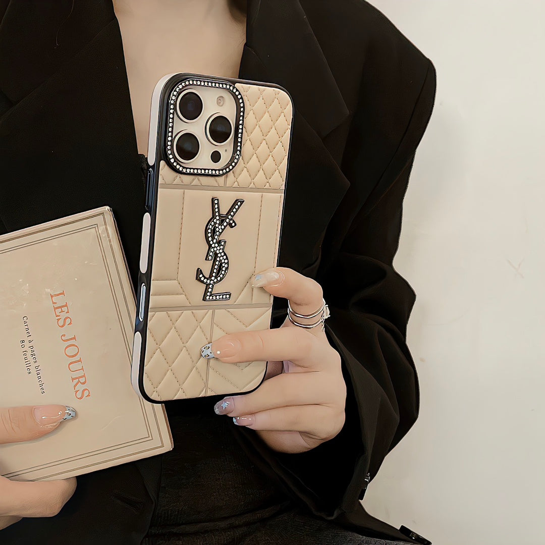 YSL Luxury iPhone Case Rhinestone for iPhone 1216 Pro Max