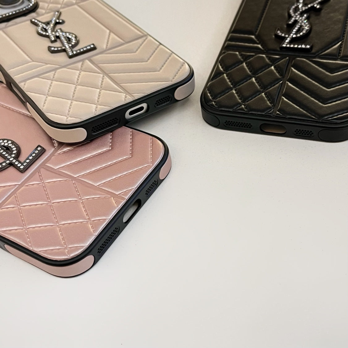YSL Luxury iPhone Case Rhinestone for iPhone 1216 Pro Max