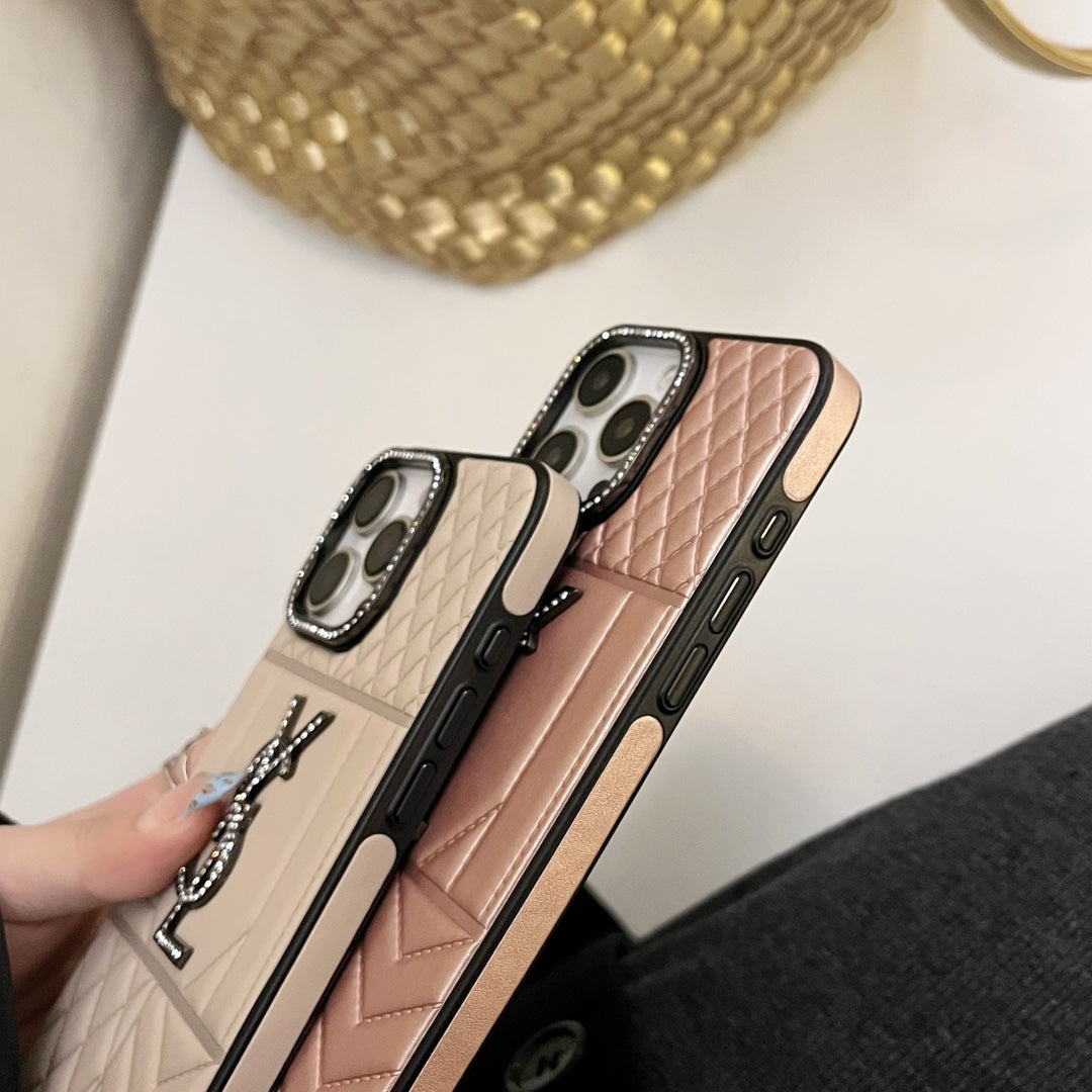YSL Luxury iPhone Case Rhinestone for iPhone 1216 Pro Max